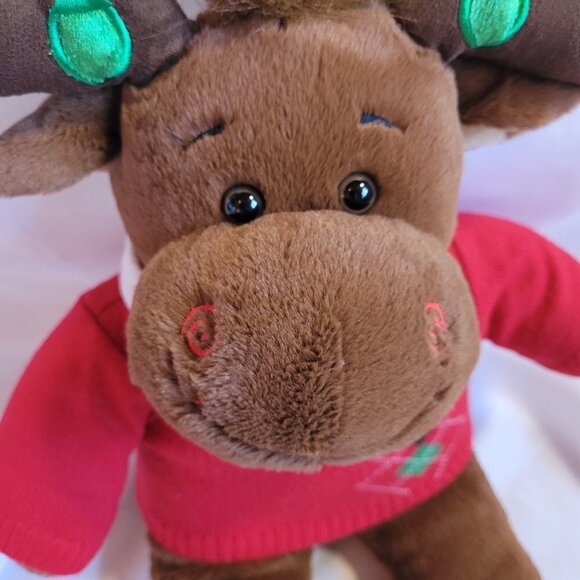 Build A Bear Hal Moose w/Red Sweater & Light Up Antlers Christmas Lights Moose - Picture 9 of 10